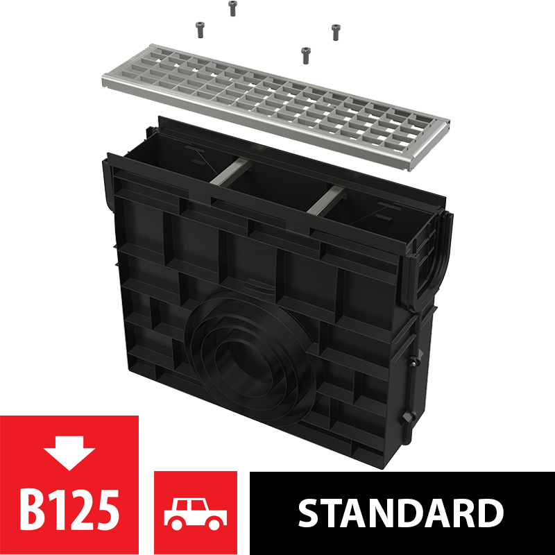 Útiniðurfall sandfang+rist 500 mm B125