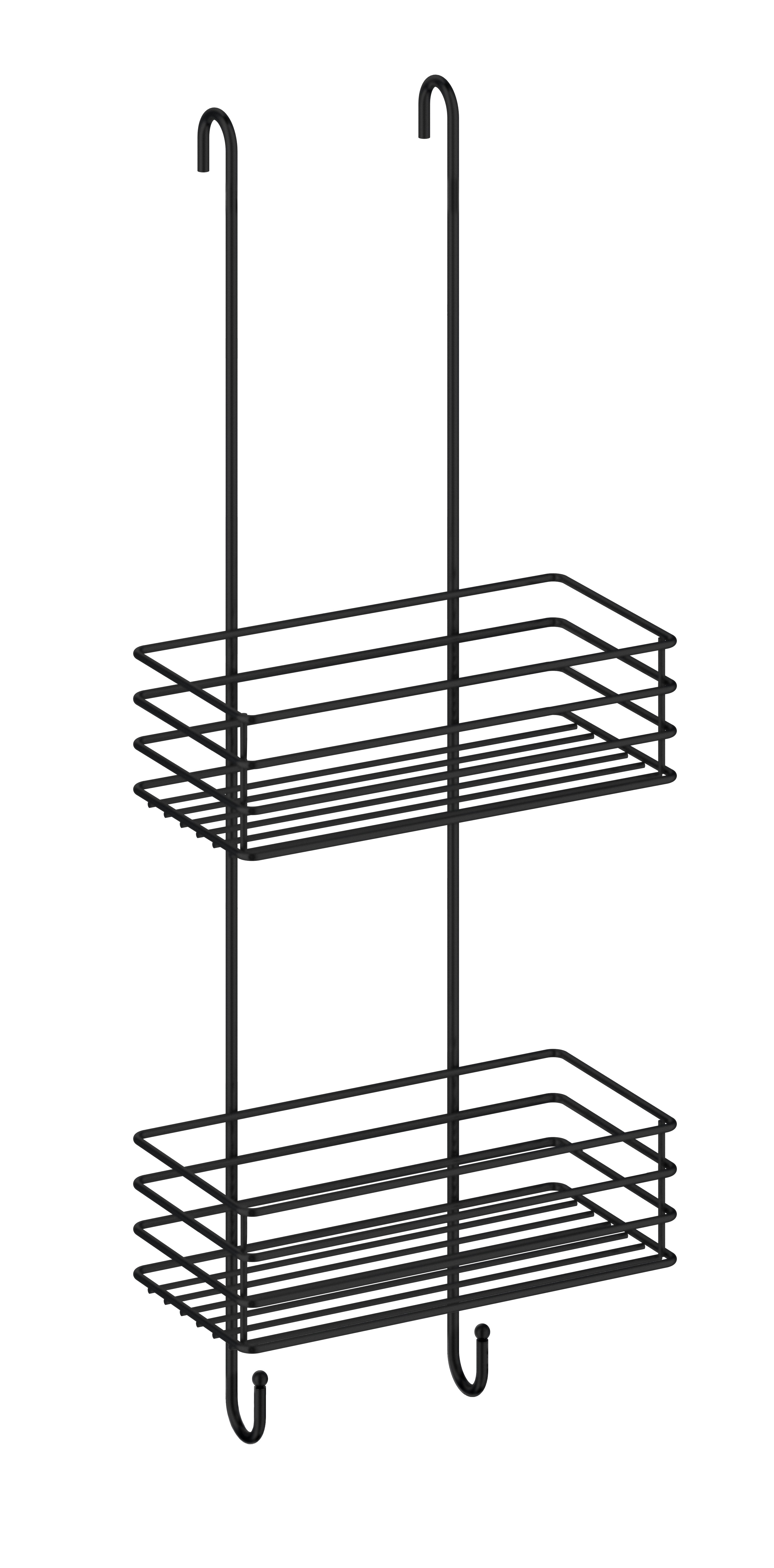 Tvöföld sturtukarfa m/krók, svart