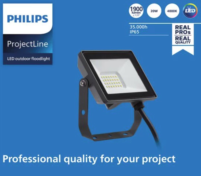 Projectline Útikastari flóðljós 20W 4000K 1900lm