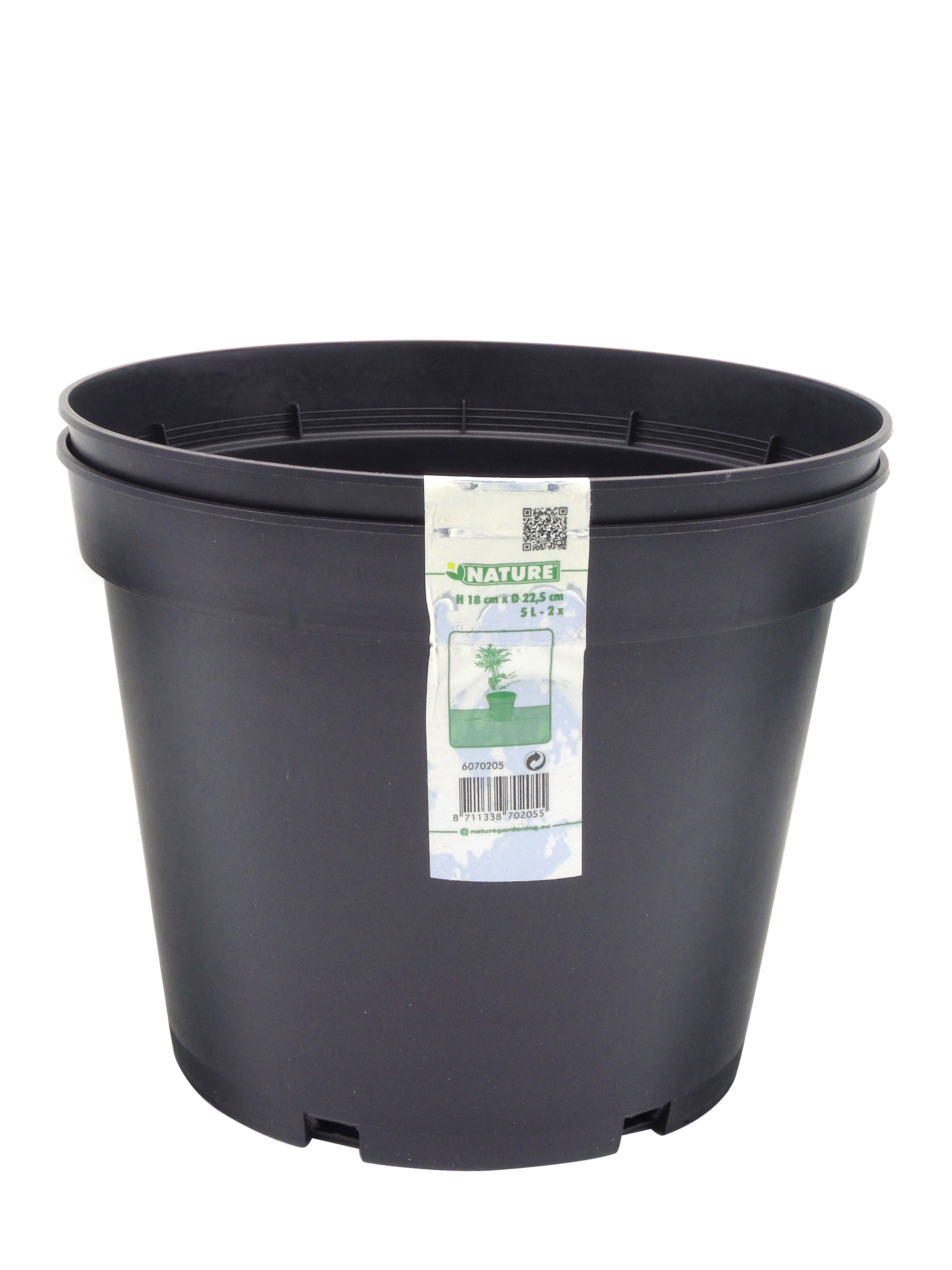 Plastpottur svartur 5l.