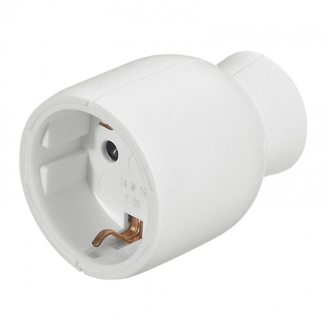 TAUGATENGILL 50189 MEÐ JÖRÐ, 16A HVÍTUR 15STK/PK #