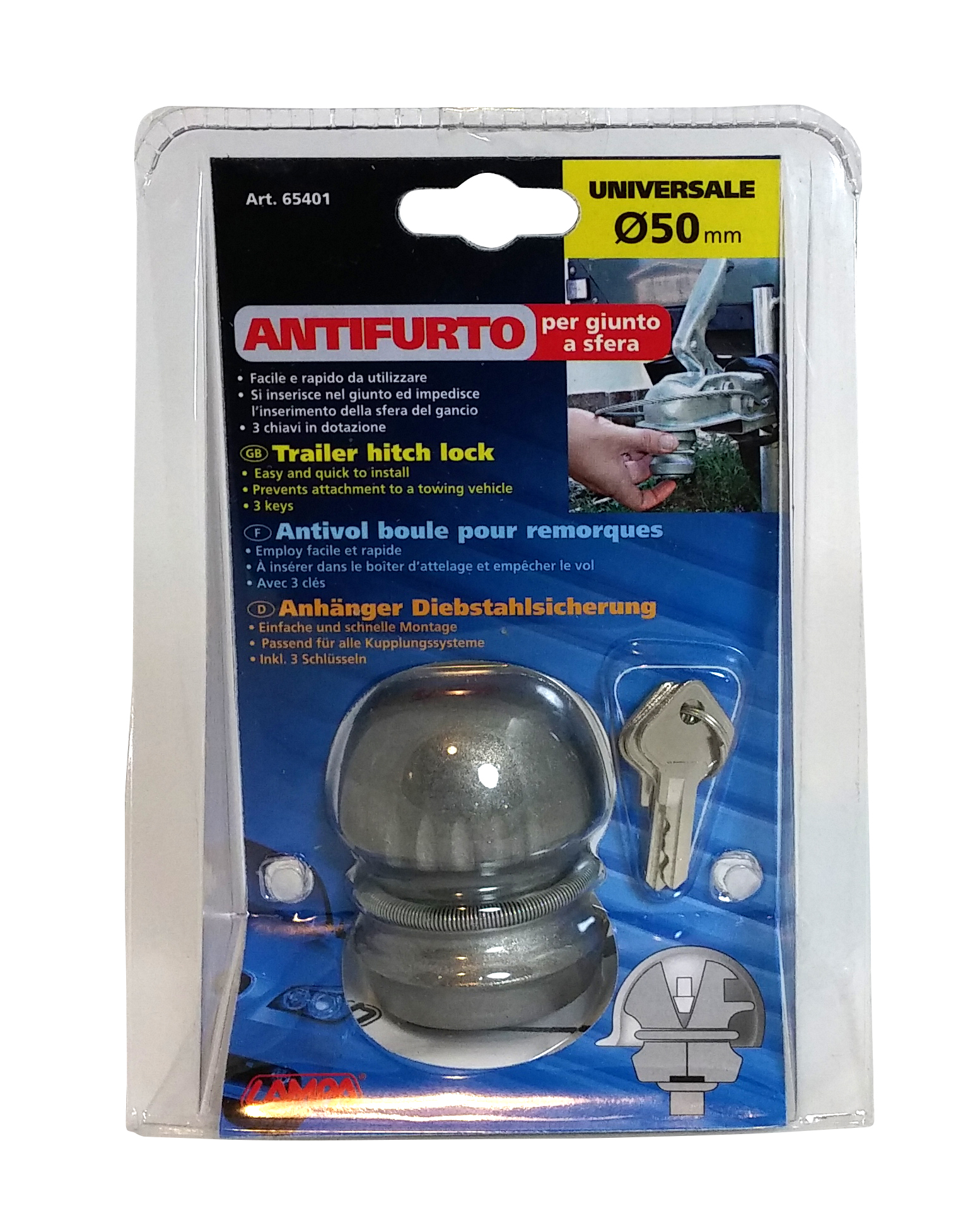 Þjófavörn f/tengivagn kúla á kúlulás