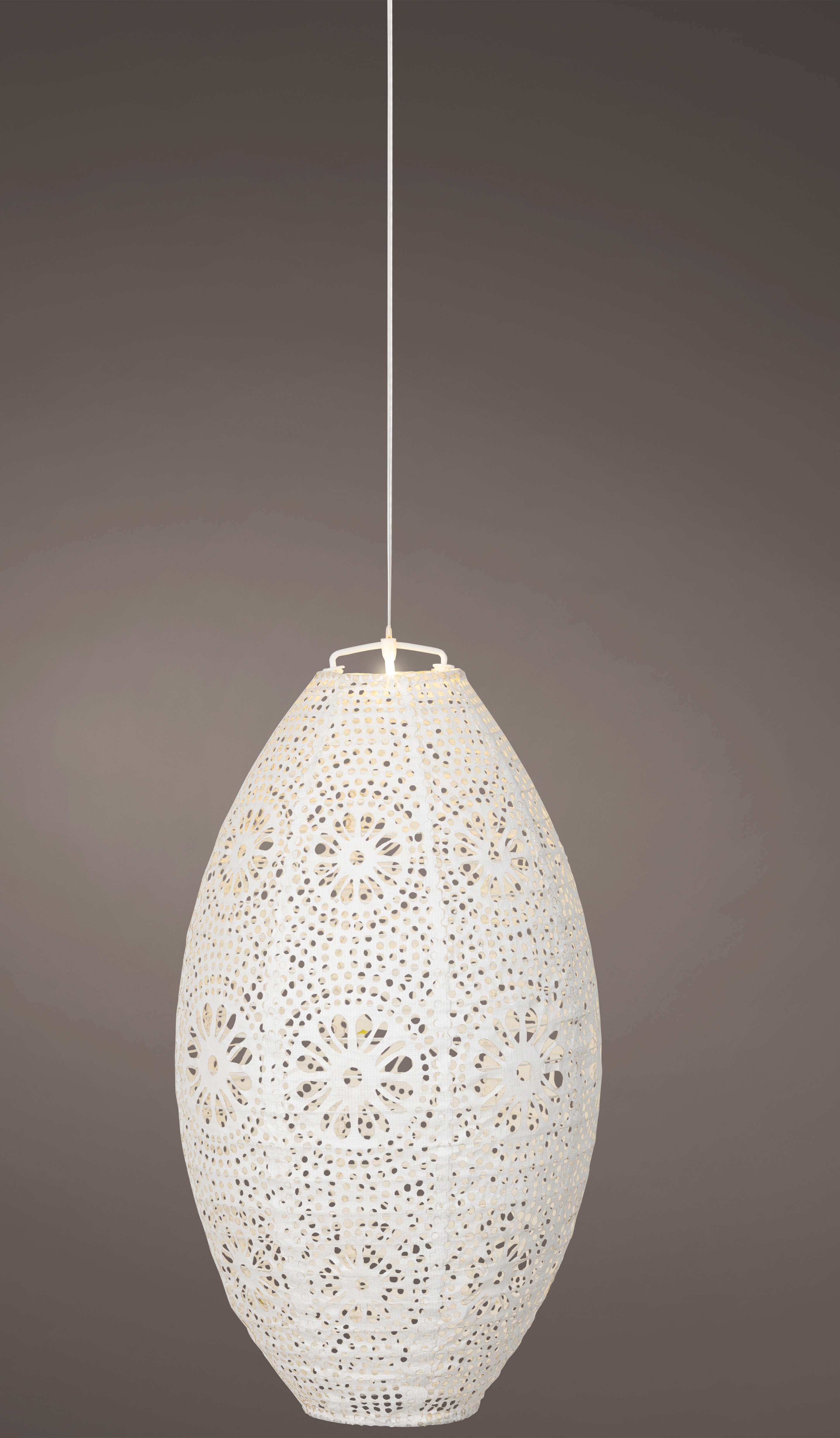 Sólarlukt hangandi hvítt 23*h38cm