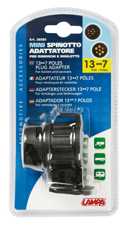 Tengi vagnatengi 12V 13/7 póla plast