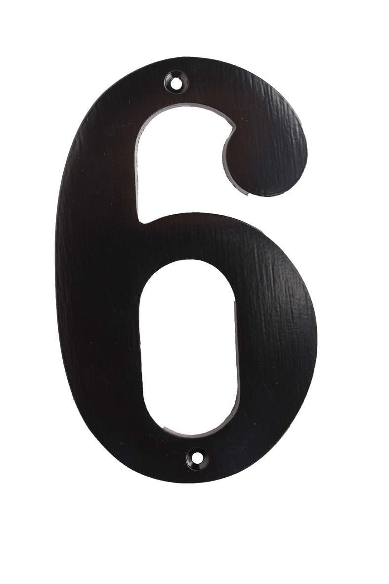 Húsnúmer 6 svart 14 x 8,5 cm PN