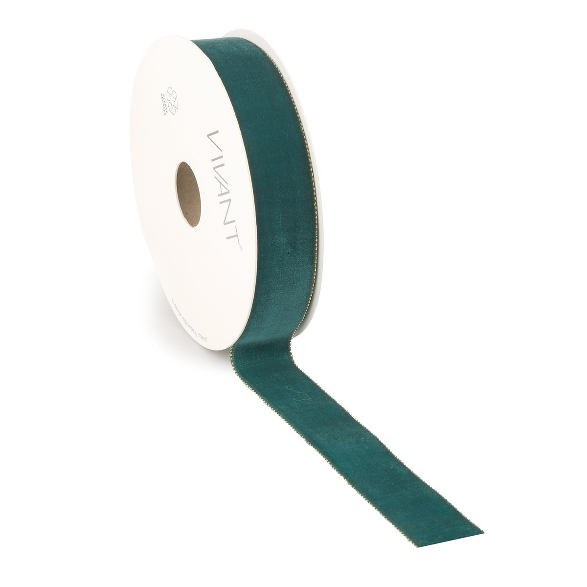 Borði 10m Velvety 25mm petrol blár