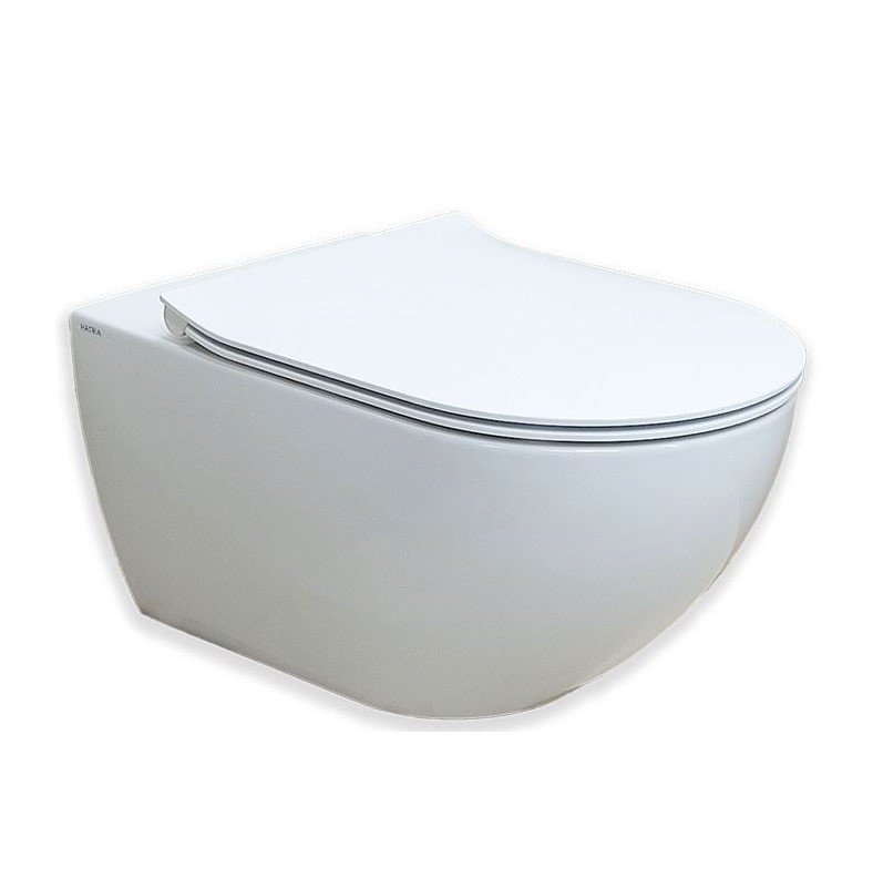 WC Veggskál með setu HATRIA CENTRICA PURE VORTEX matt hvít
