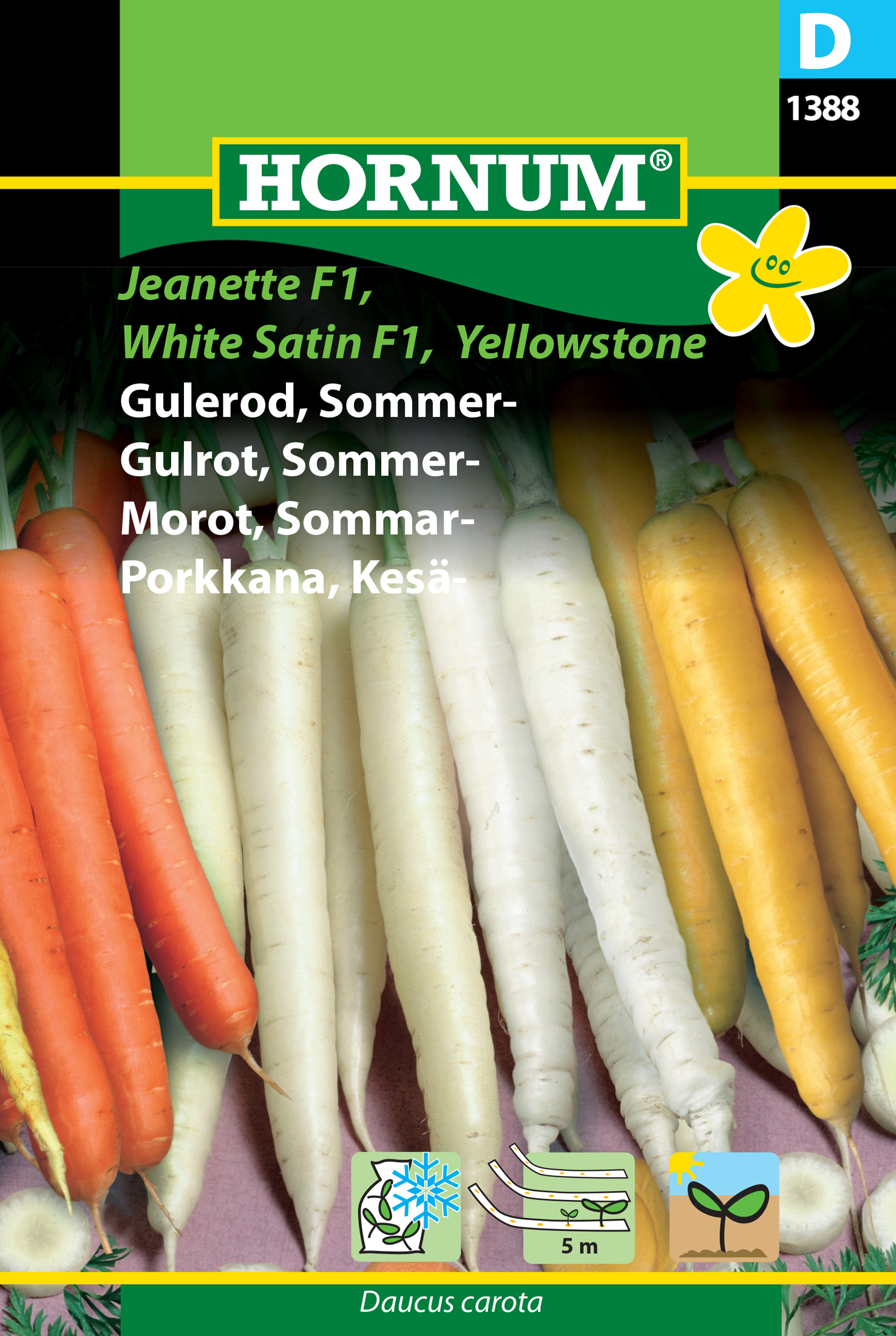 Fræ Gulrætur Daucus carota Jeanette f1 white satinf1 yellows