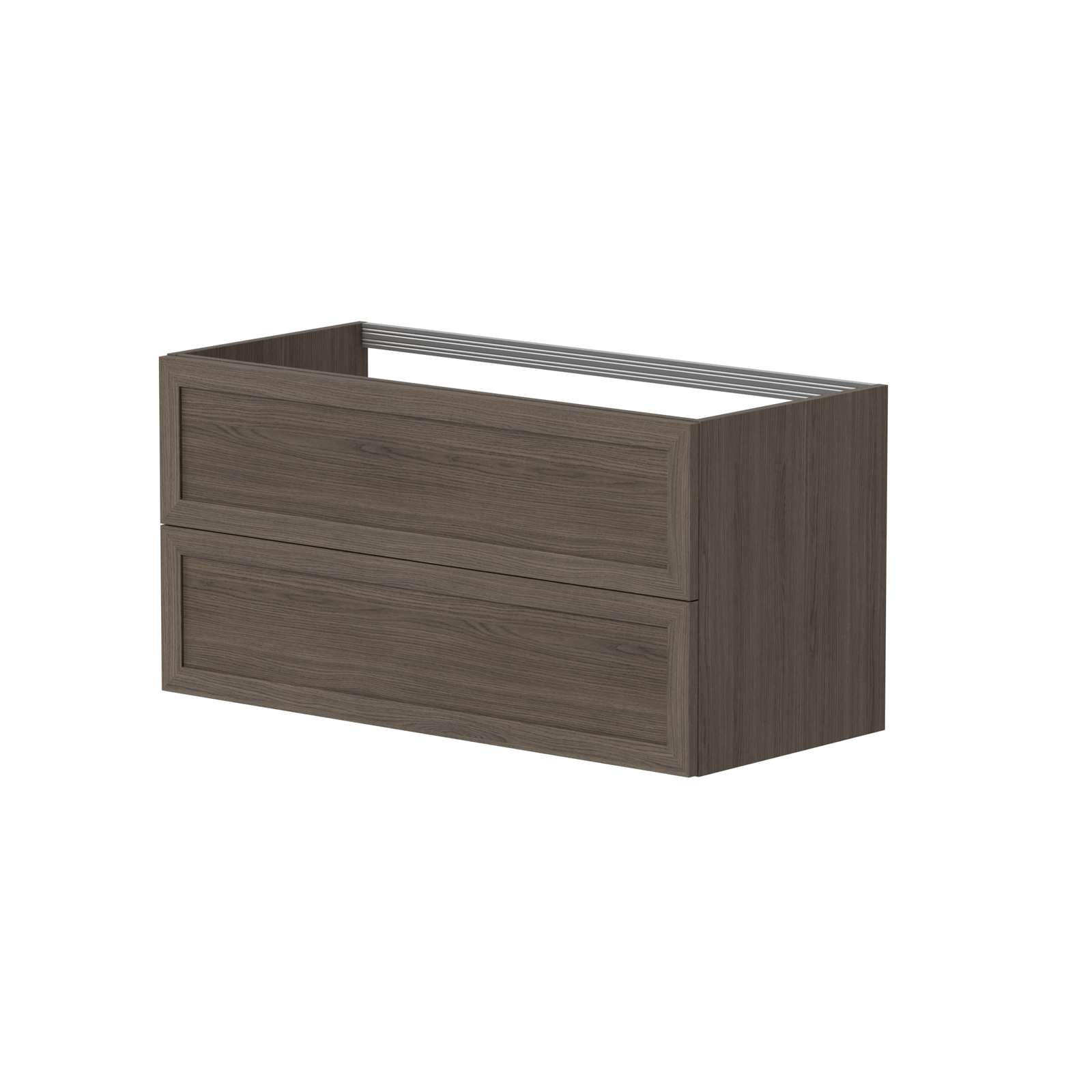 Vaskaskápur RUSTIC m/tveim skúffum reykt eik 99cm