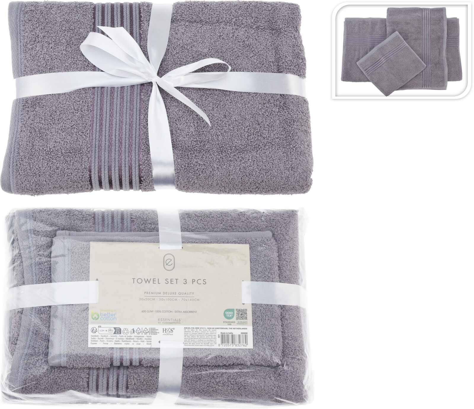 Handklæðasett 3stk sea color