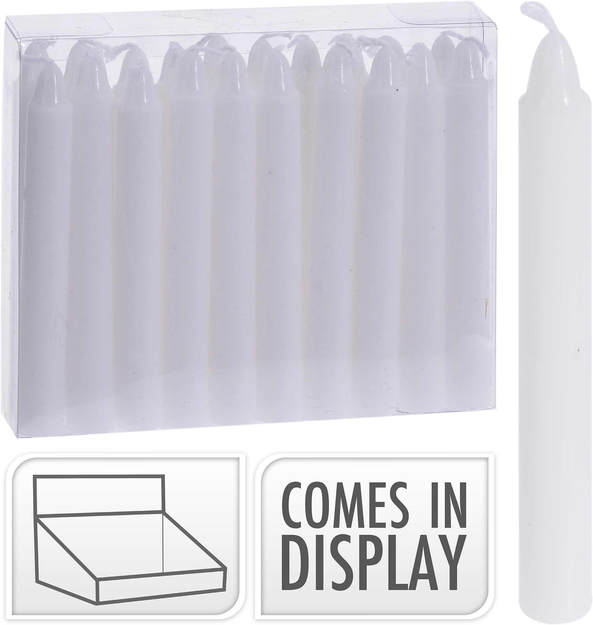 Stjakakerti hvít 20stk.