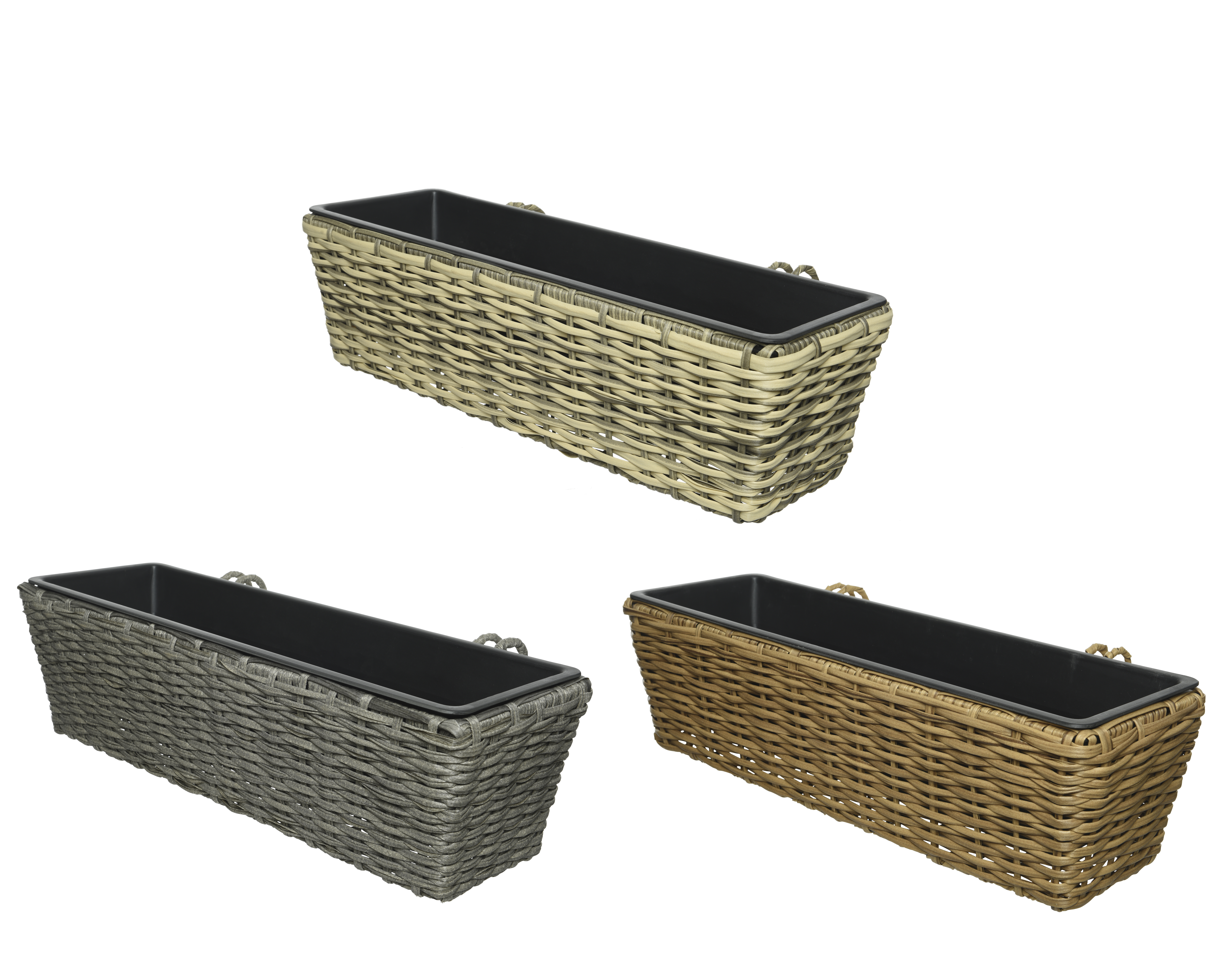 Útipottur wicker 19*60*h17,5cm 3 litir