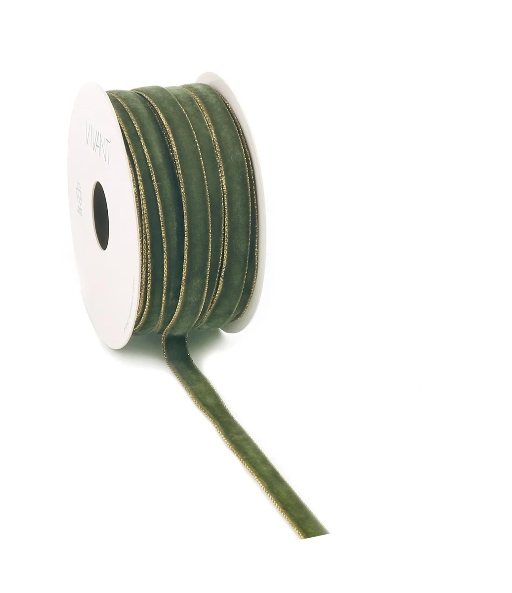 Borði velvet 9mm*20m olive