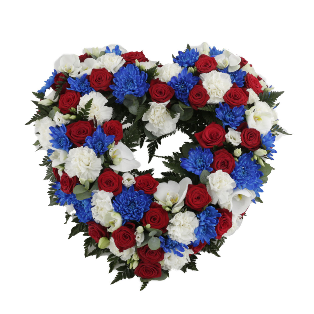 Útfararhjarta opið 38cm