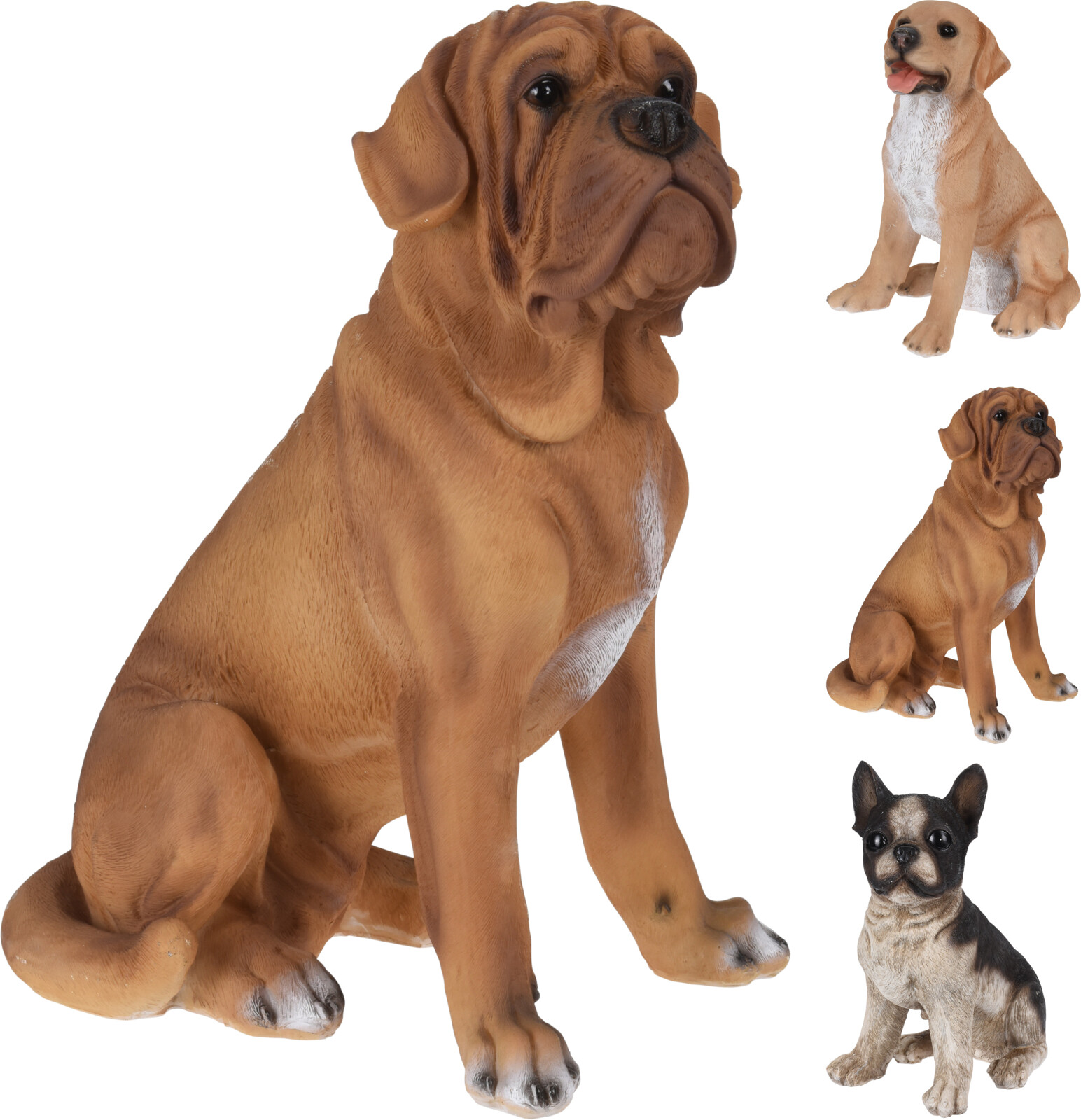 Hundur sitjandi stytta 33cm 3teg.