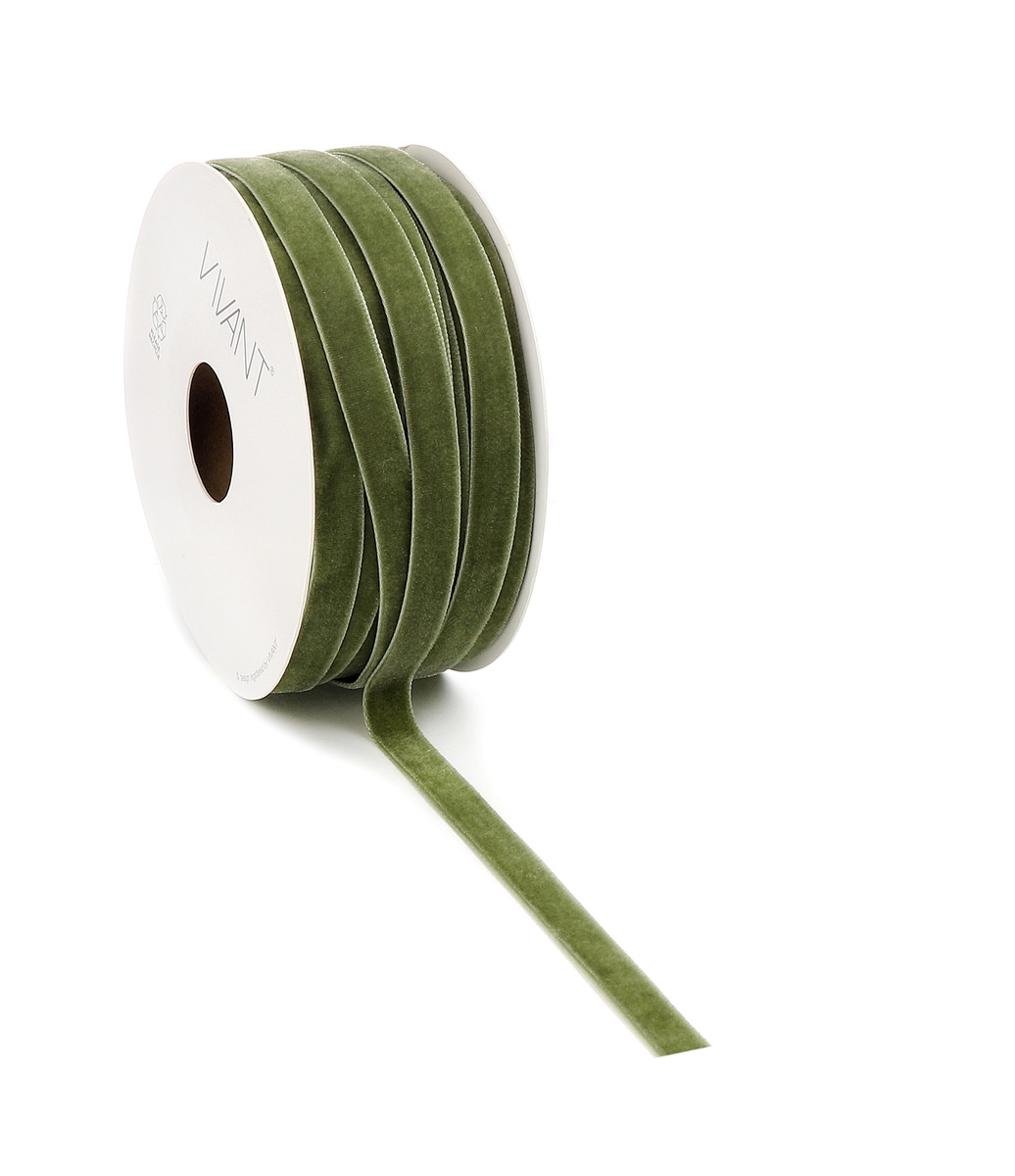 Borði velvet 9mm*20m olive