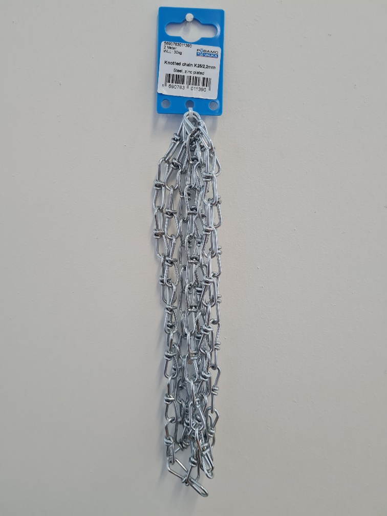 Lampakeðja K25 króm 2m