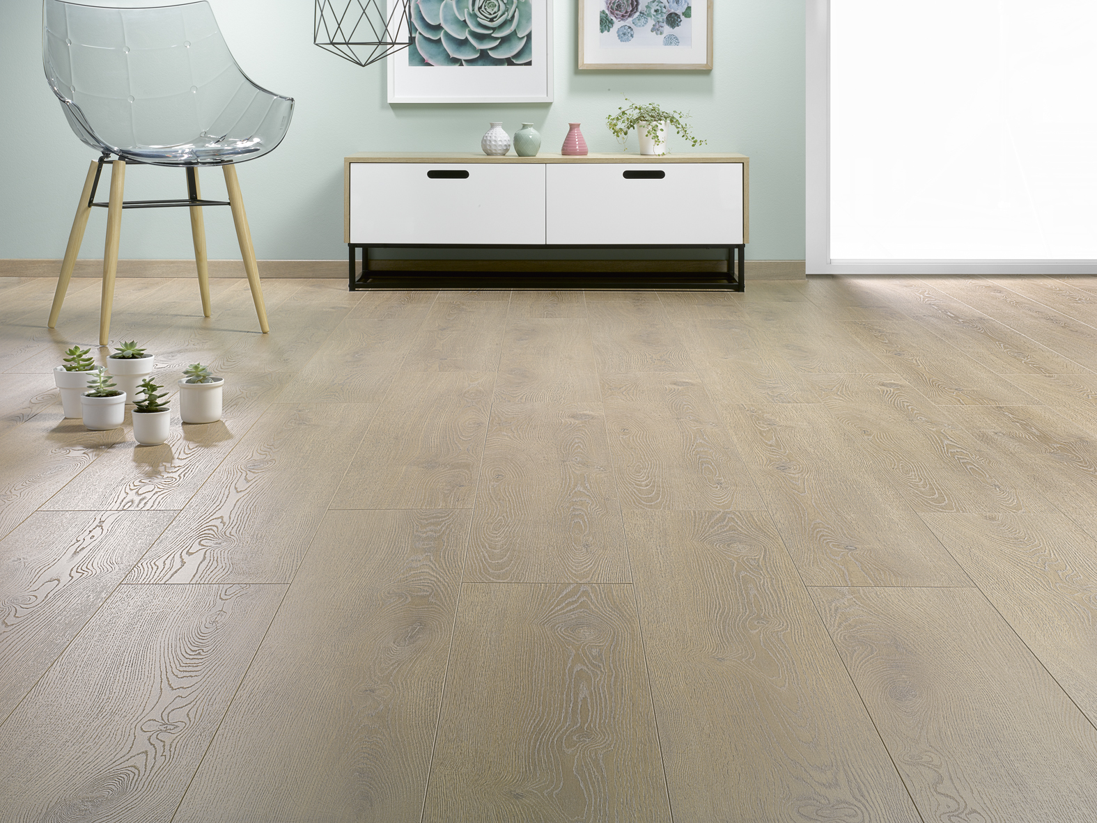 Harðparket 12 mm Almond Eik 1286x214 mm, AC6 - 529-22543