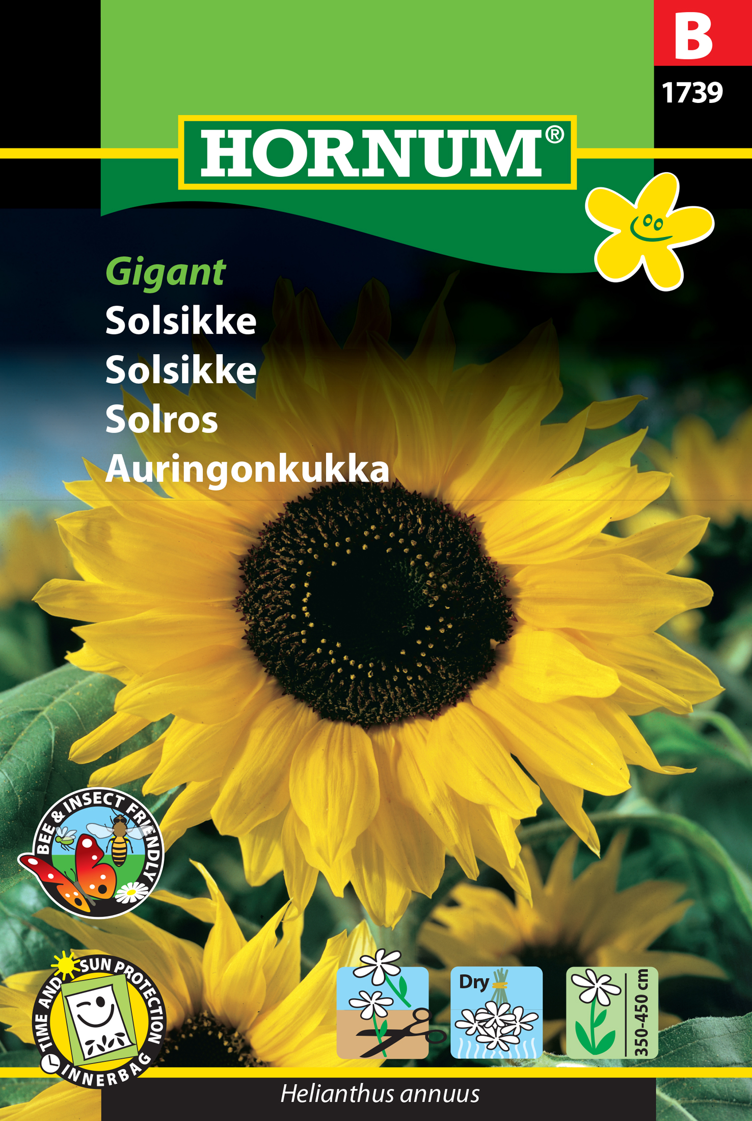 Fræ Sólblóm Helianthus annuus Gigant