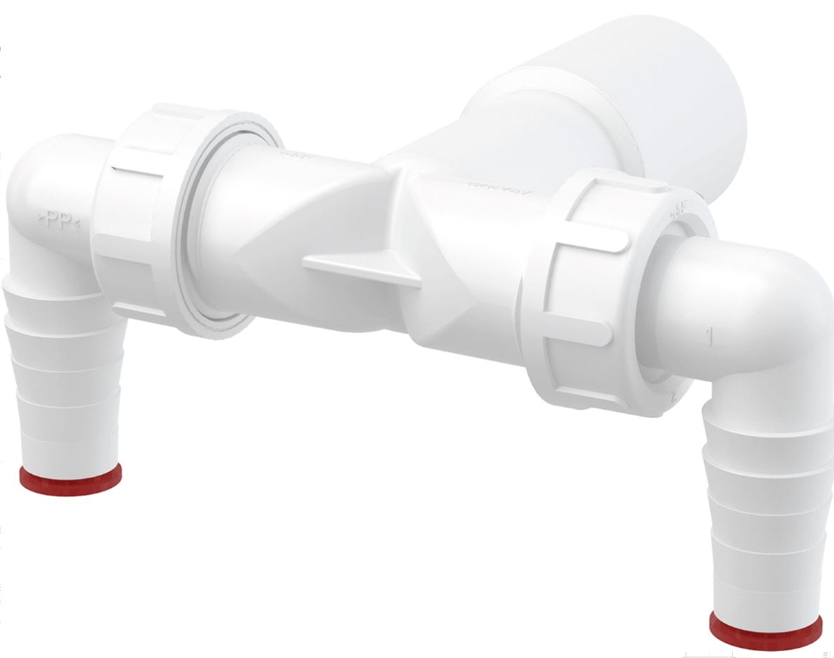 Tengistútur f/ 2 þvottavélar í 40 mm PP