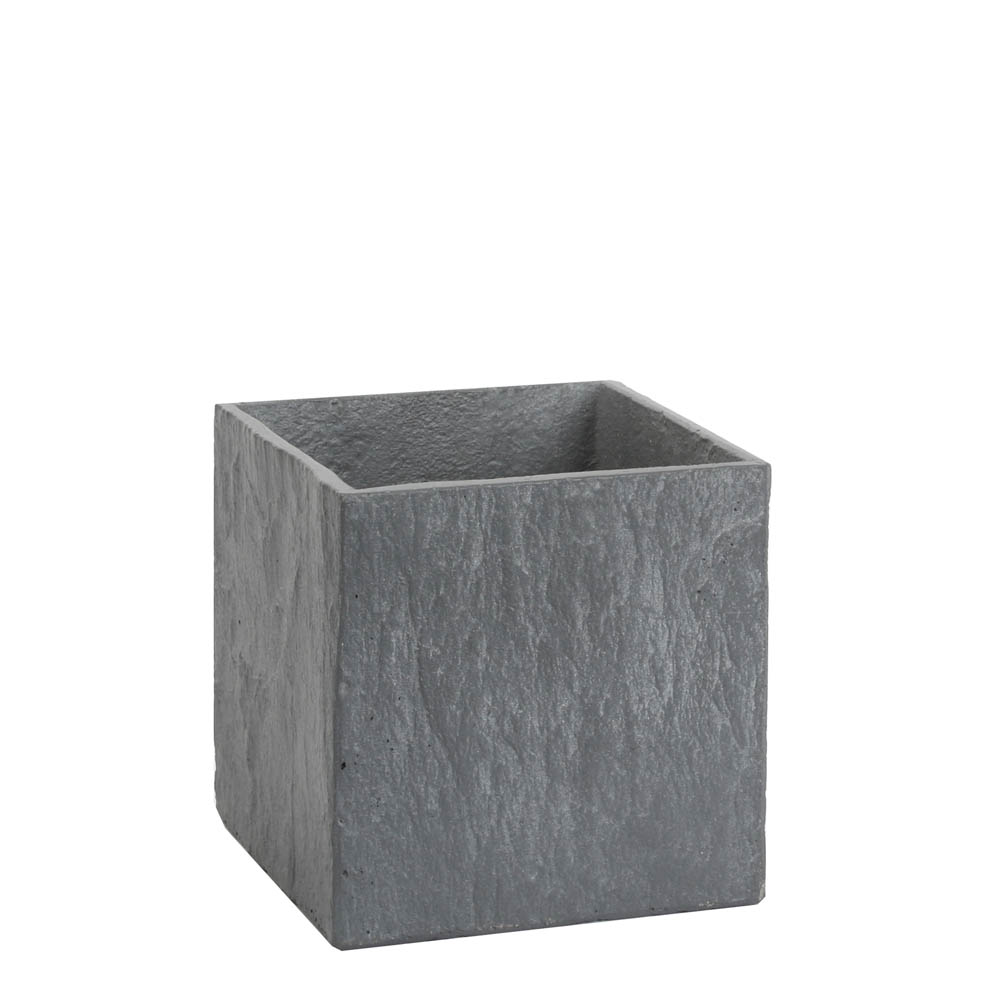 Pottur Slate 18x18cm sand-sement grár