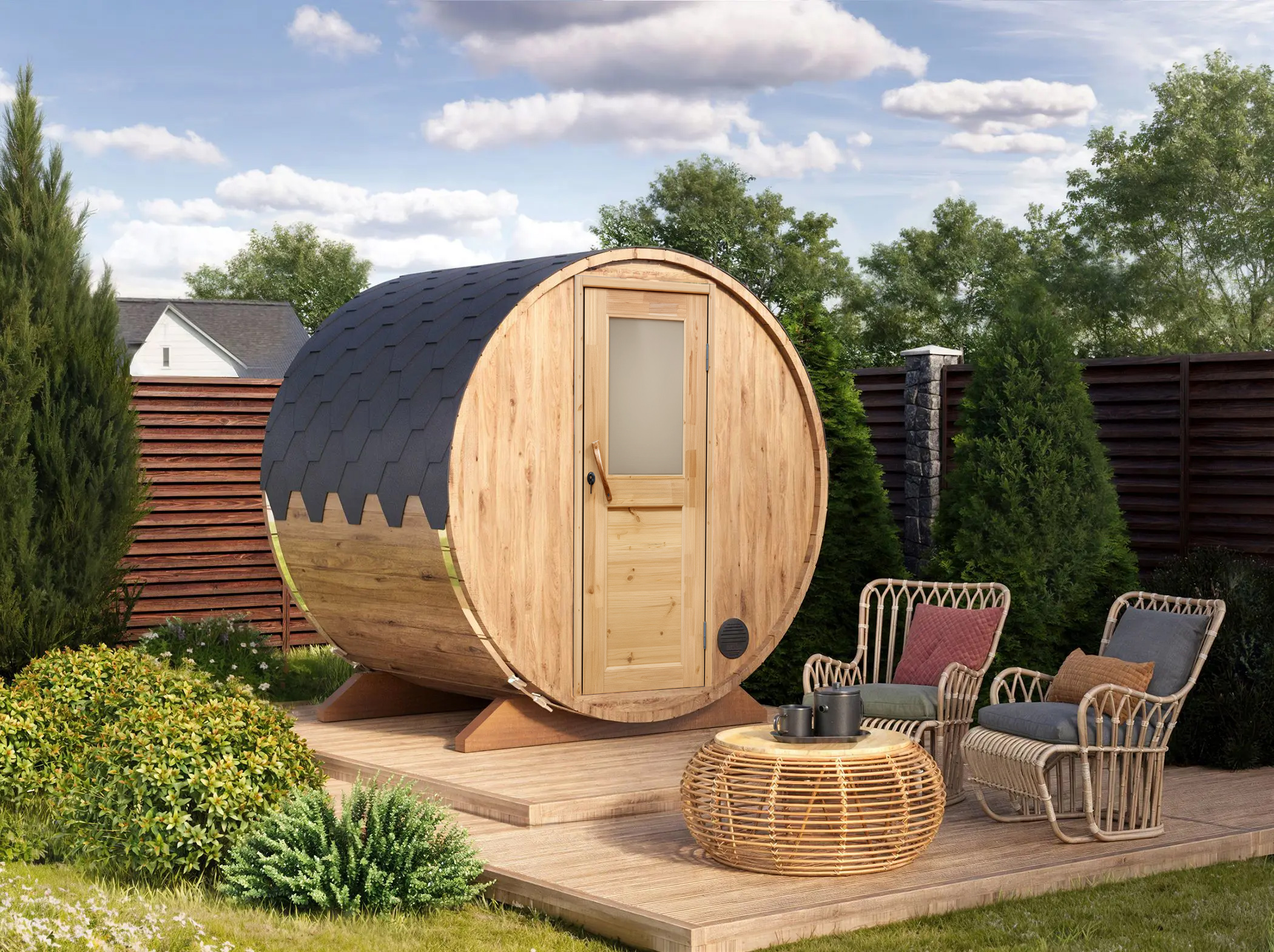 SaunaTunna 1,6m samsett - 2-3 manna.