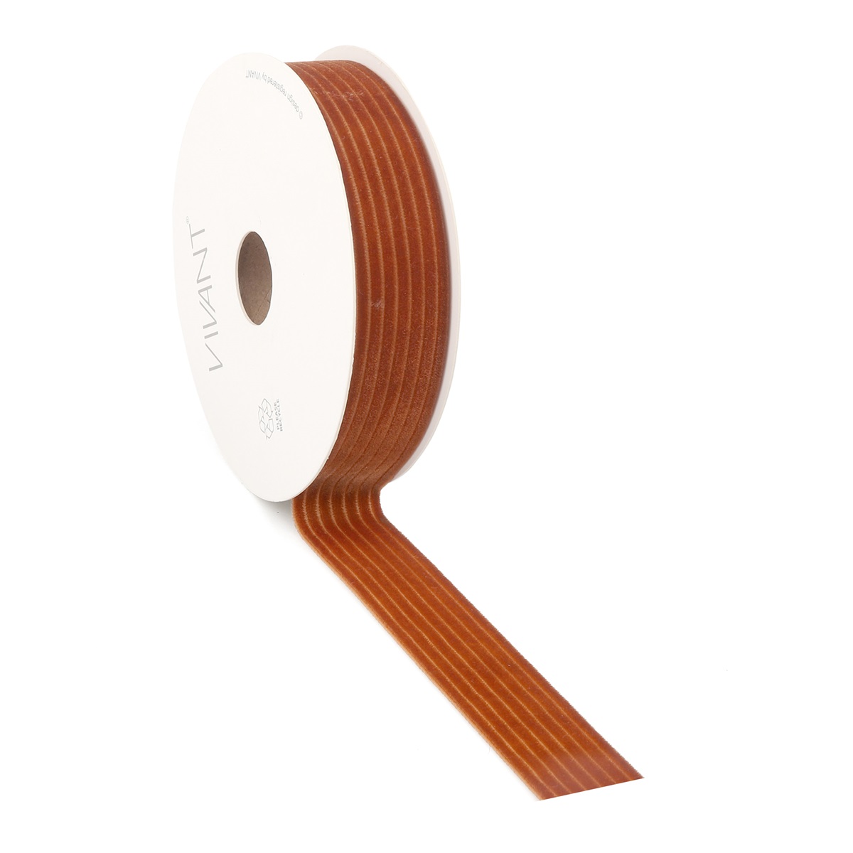 Borði 10m Velvety stripe 25mm sienna