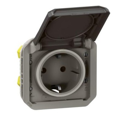 TENGILL PLEXO N SVART, 69871L 16A 250V ÁN  BOTN IP55