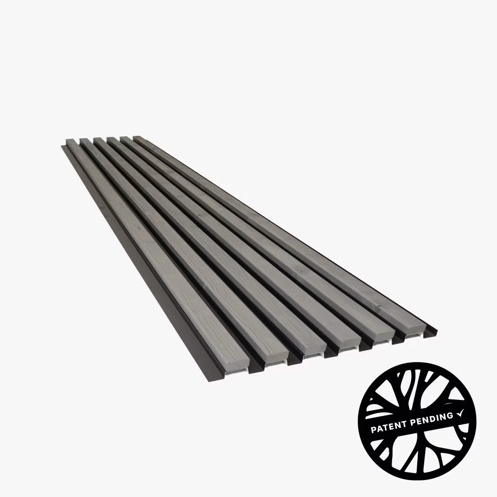 Álviðarklæðning Grá 2400 x 451 x33 mm, WoodUpp