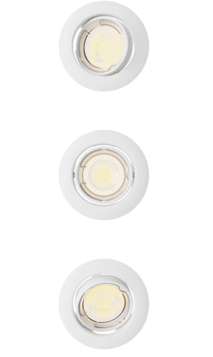 Peridot innfelldur hvítur GU10 3 pack 68/90mm