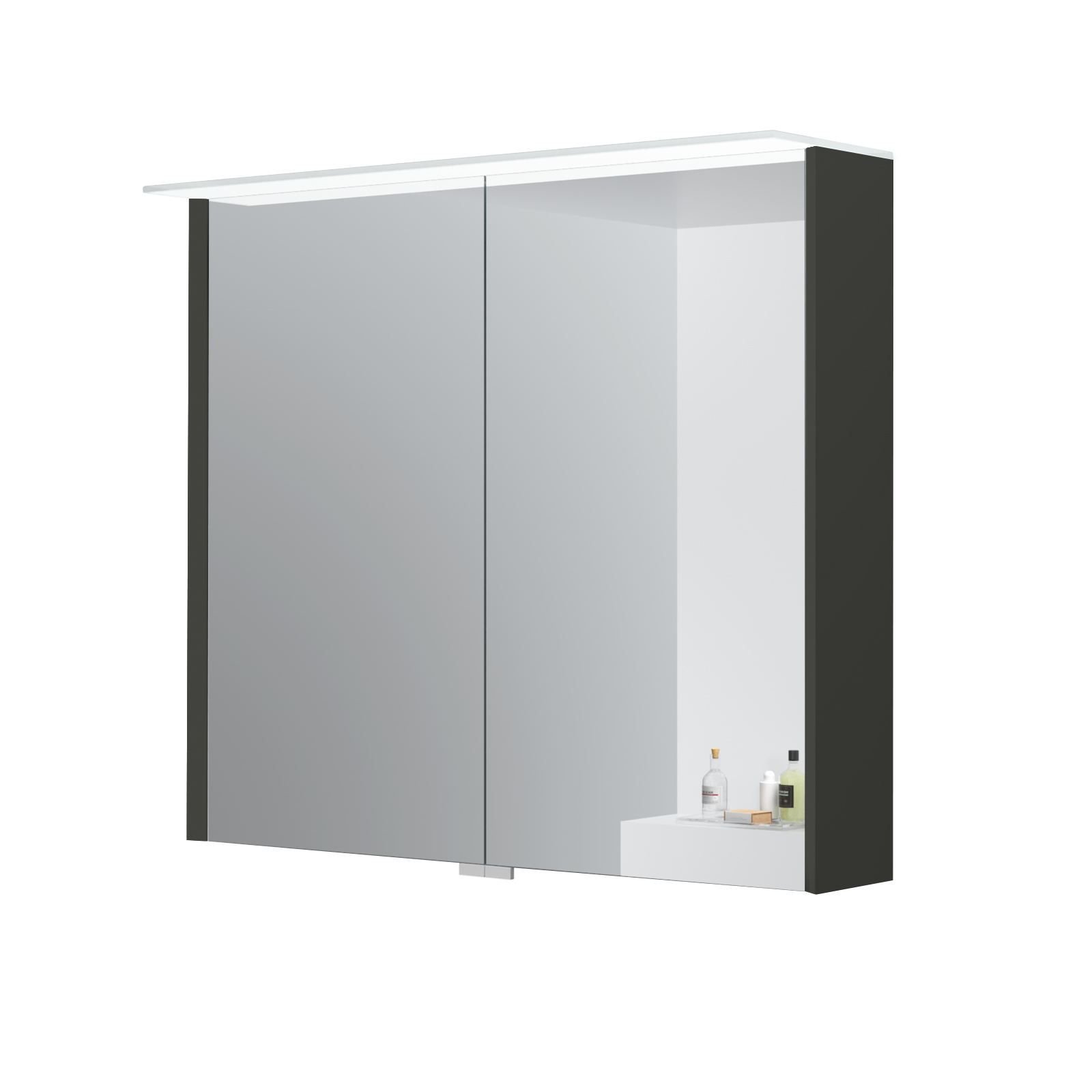 Speglaskápur LOFT m/tveim hurðum steingrá 80cm