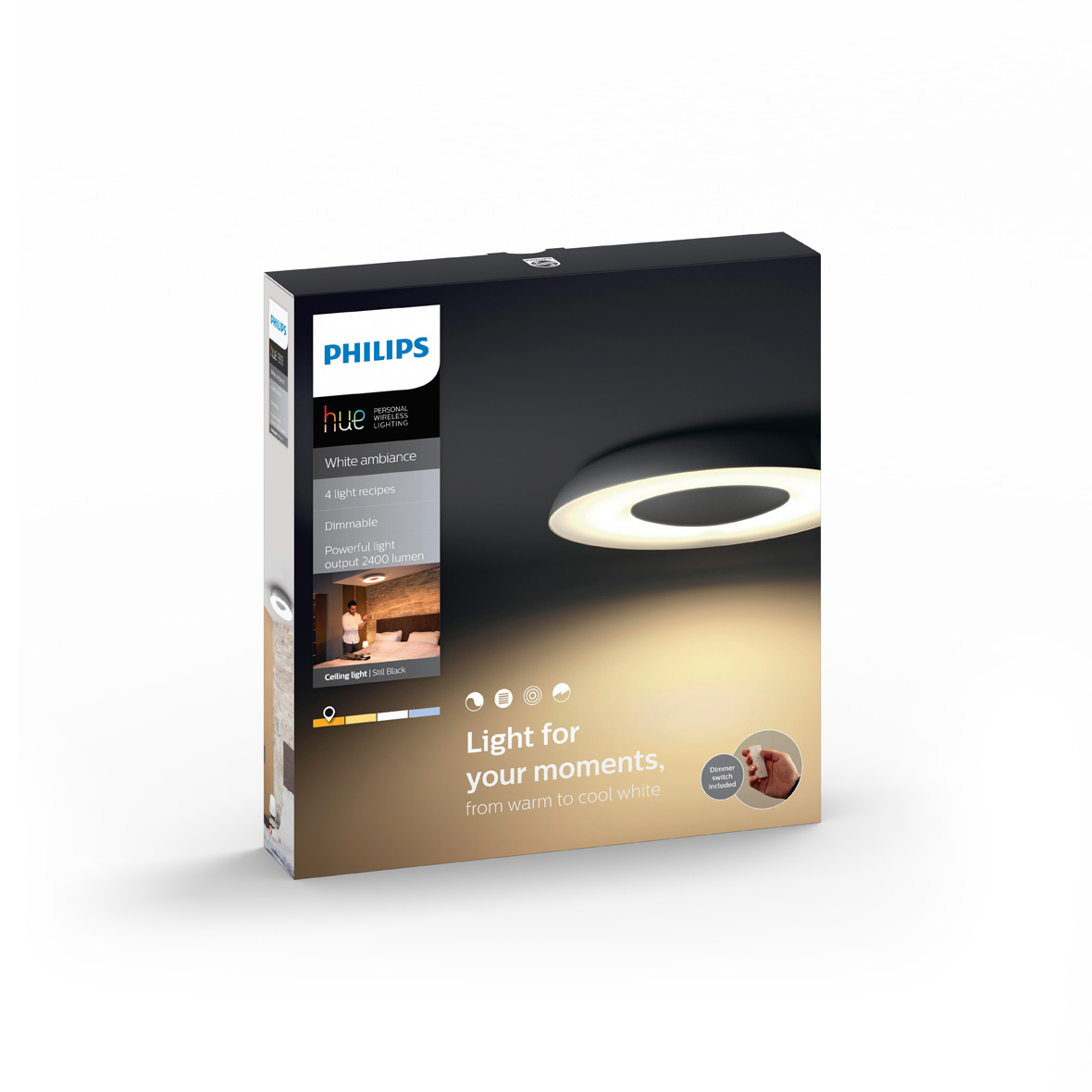 Hue Still Loftljós Svart ambience 2400 lú