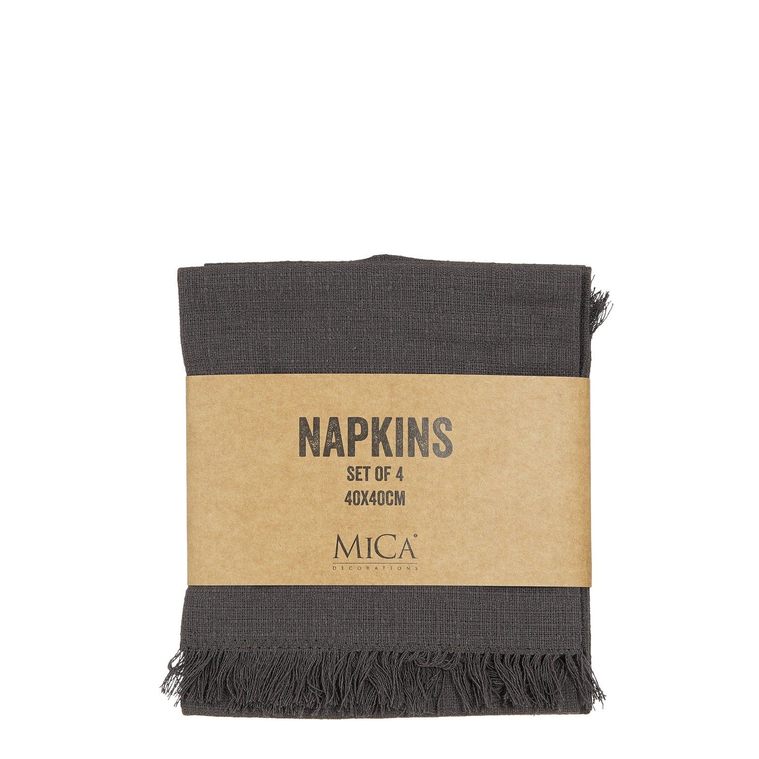 Munnþurrkur Hör- Dökkgráar 4 stk