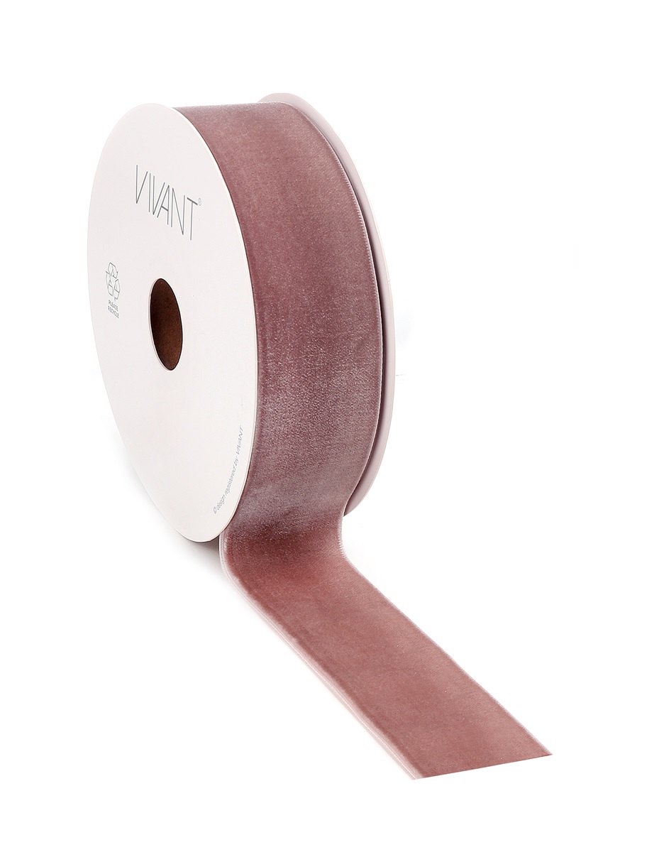Borði 10m Velvety 38mm dark rose