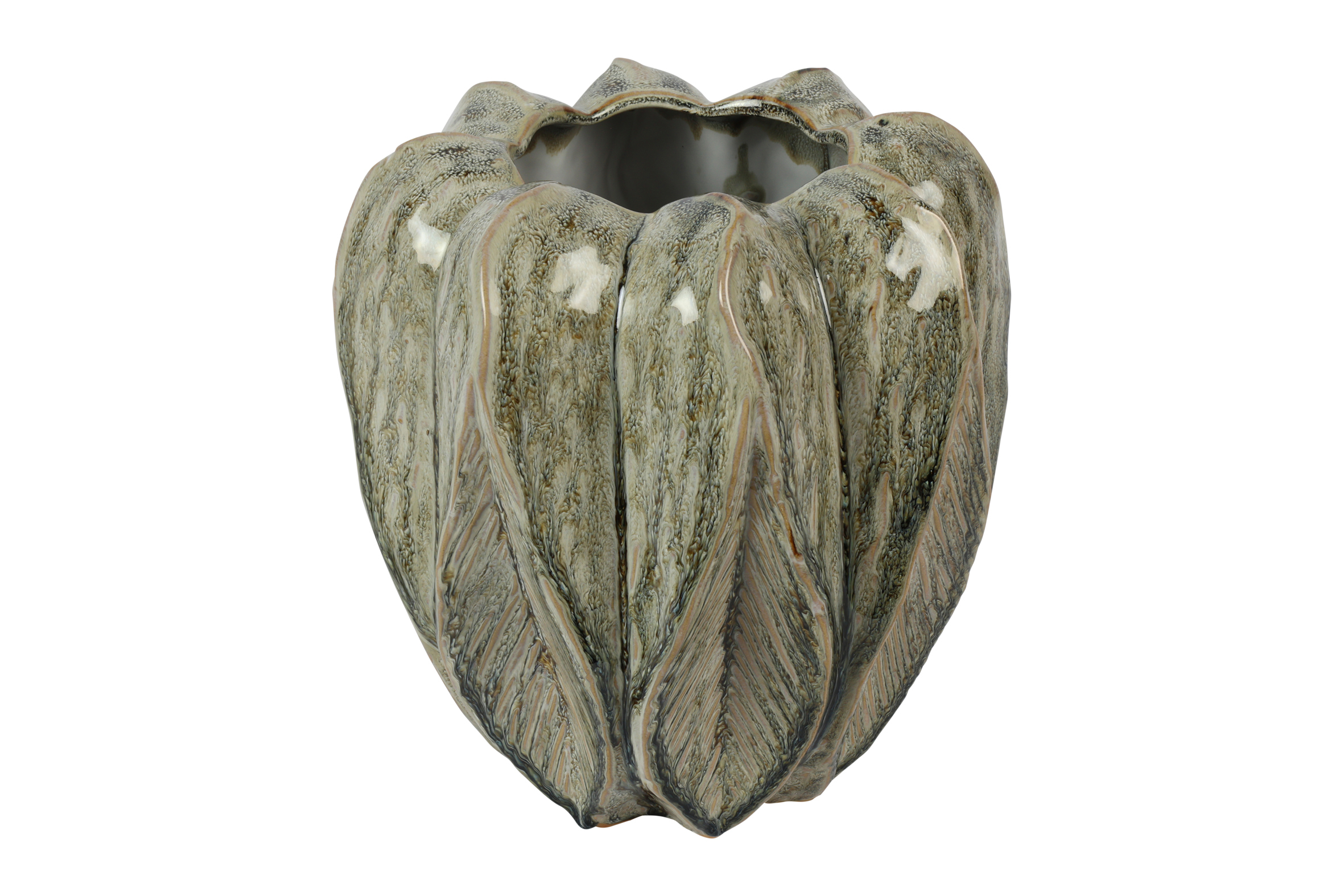 Vasi Levi leaf l grænn 22,5*h24cm