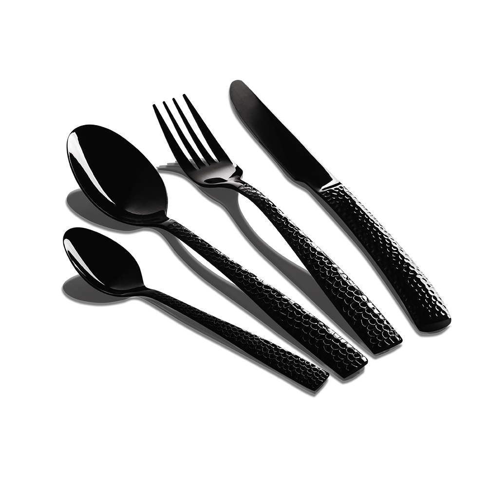 Hnífapör 24 stk Mirror black