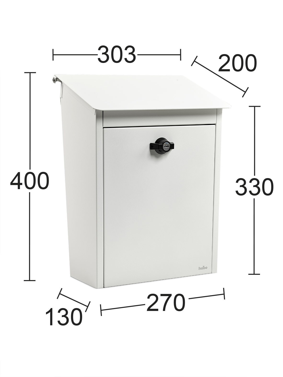 Habo póstkassi Classic 15192 hvítur