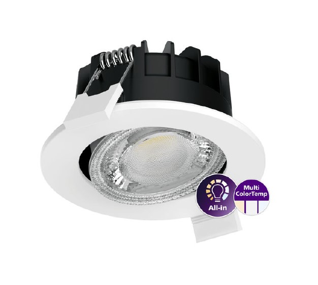 LEDINAIRE Innfelt spott 550lm 2700K/3K/4K DIM IP65 Hvítt