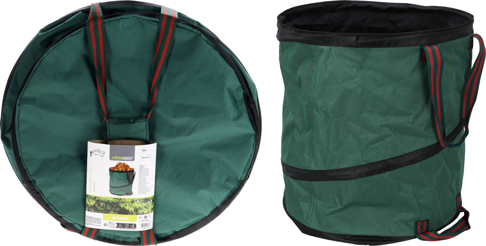 Garðpoki pop-up 169l grænn