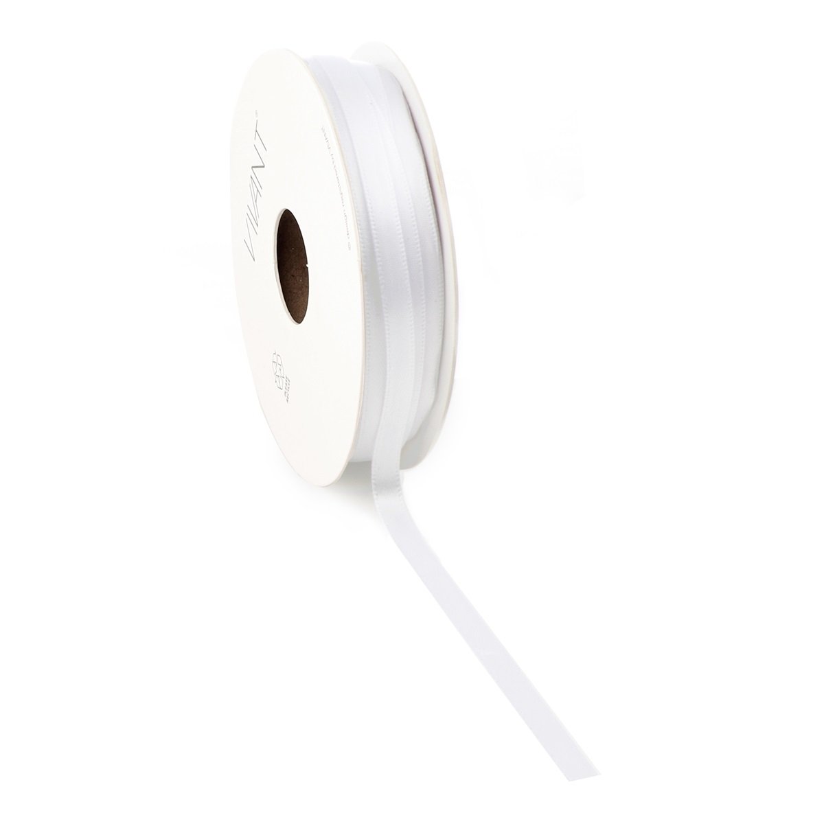 Borði 50m Satin 6mm hvítur