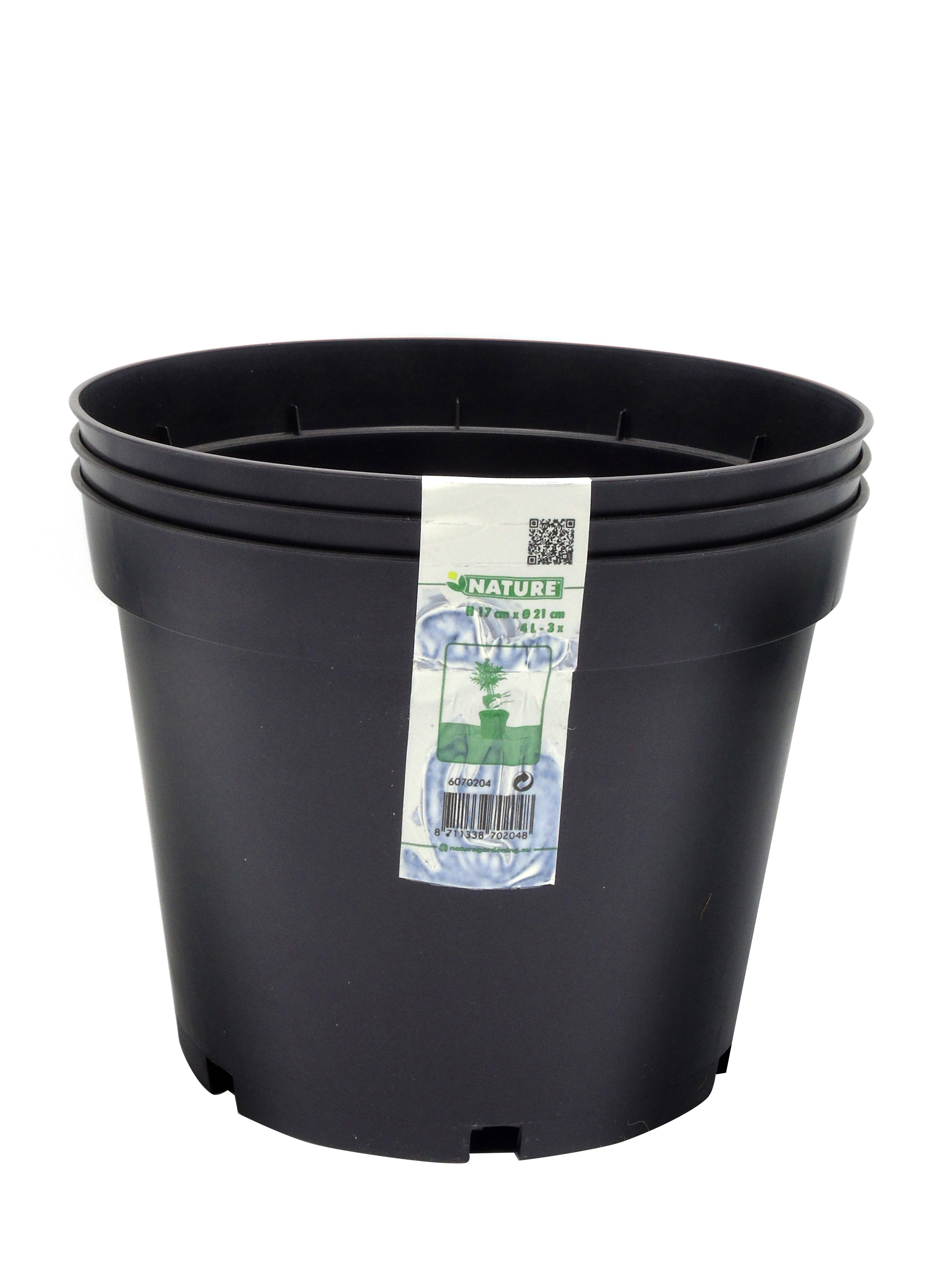 Plastpottur svartur 4l.