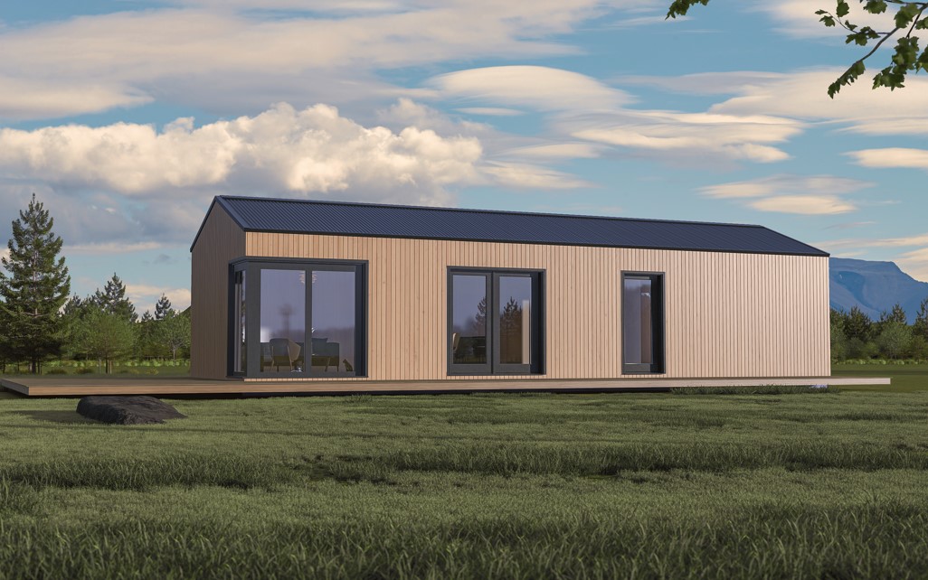 69m² Fullbúið hús tvíhalla þak