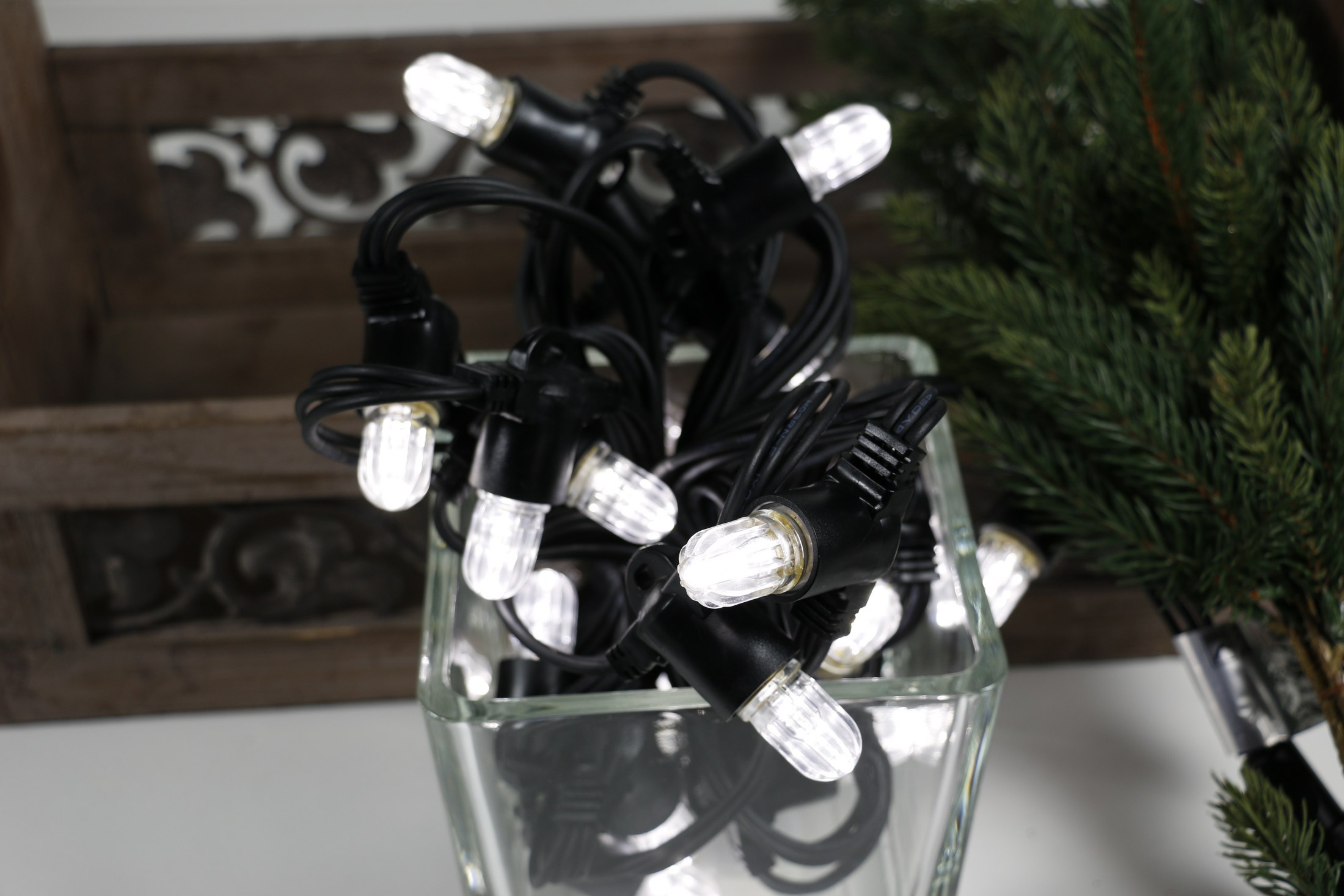 Útisería Frost Partý 20 LED köld hvít samtengjanleg