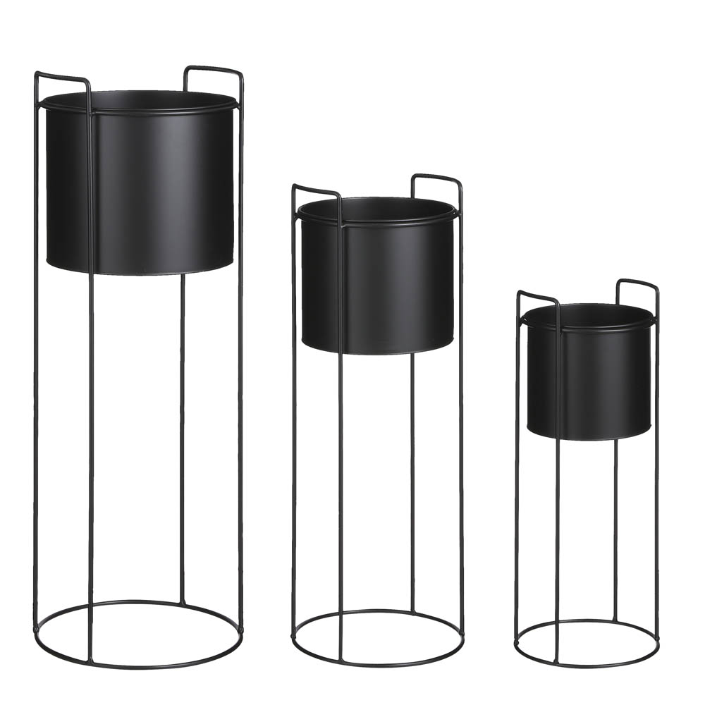 Pottur á standi Favani svartur H50*19cm