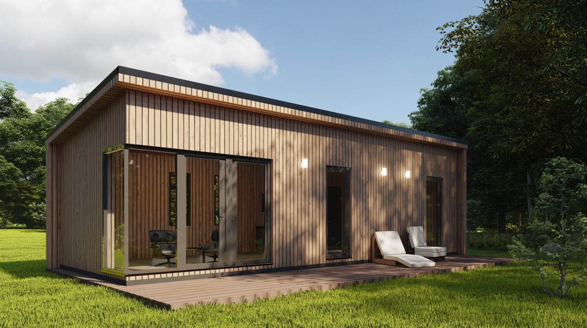 52m² Fullbúið hús einhalla þak