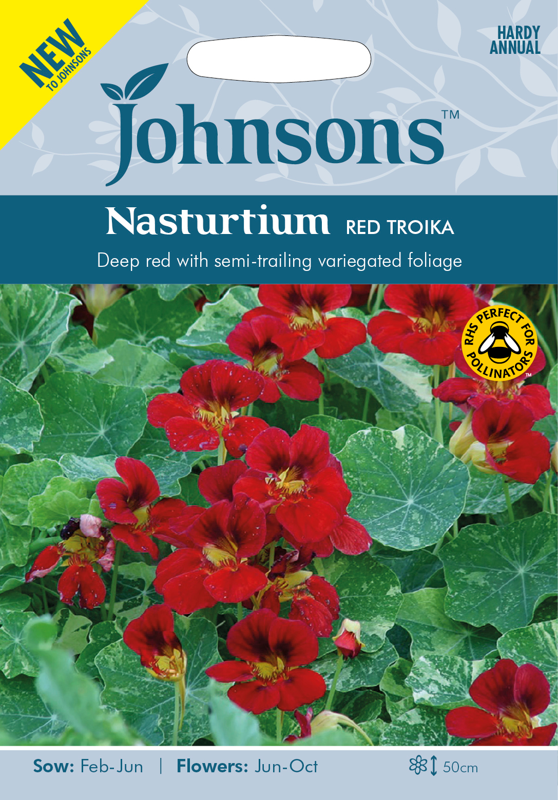 Fræ Nasturtium Red Troika
