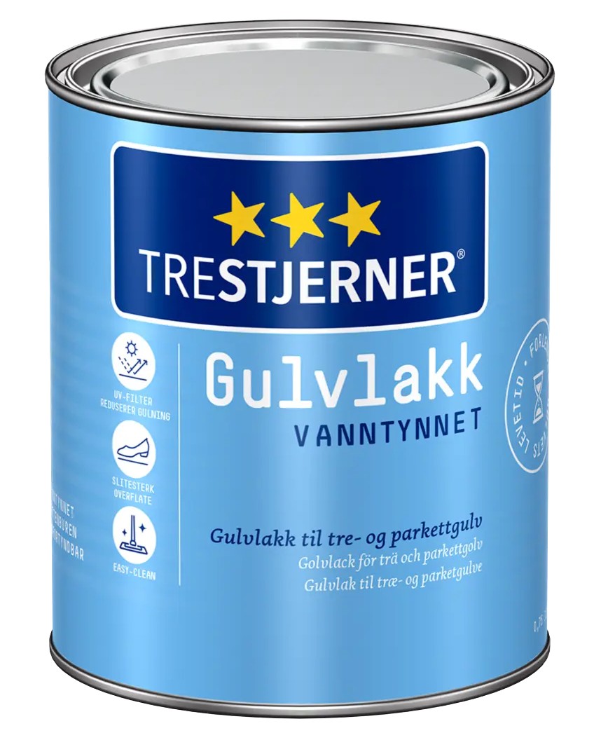 Lakk glært Trestjerner vatns matt 0,75L