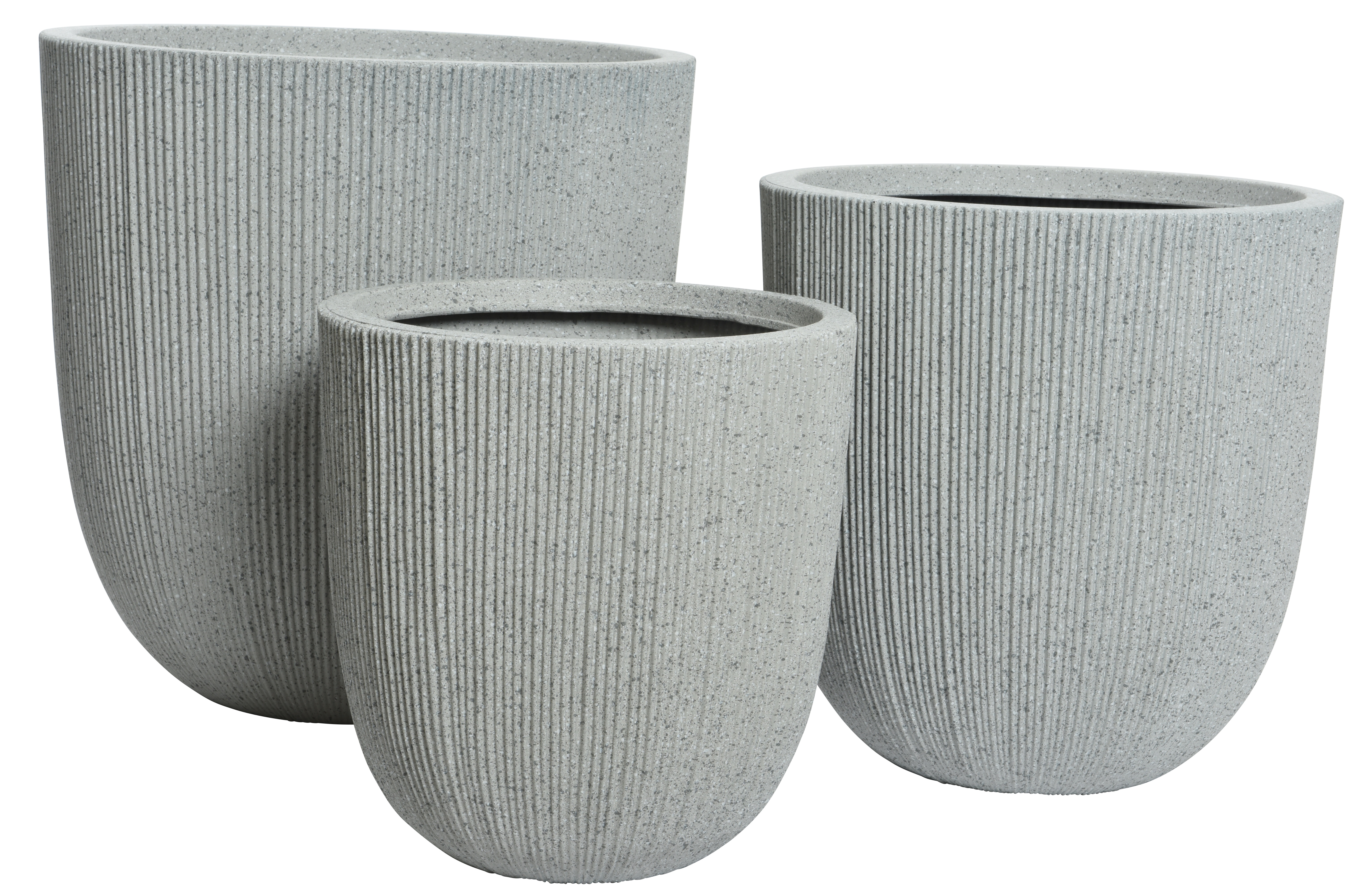 Útipottur Lennox plast ljósgrár lítil