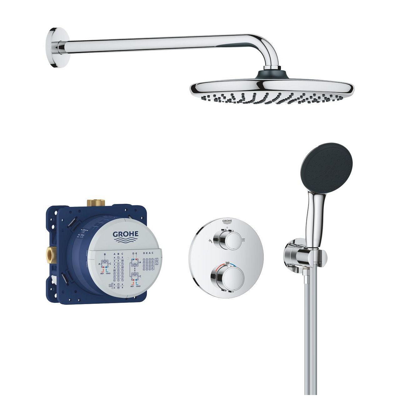Innbyggt sturtusett Grohe Precision króm 250 - 34883000