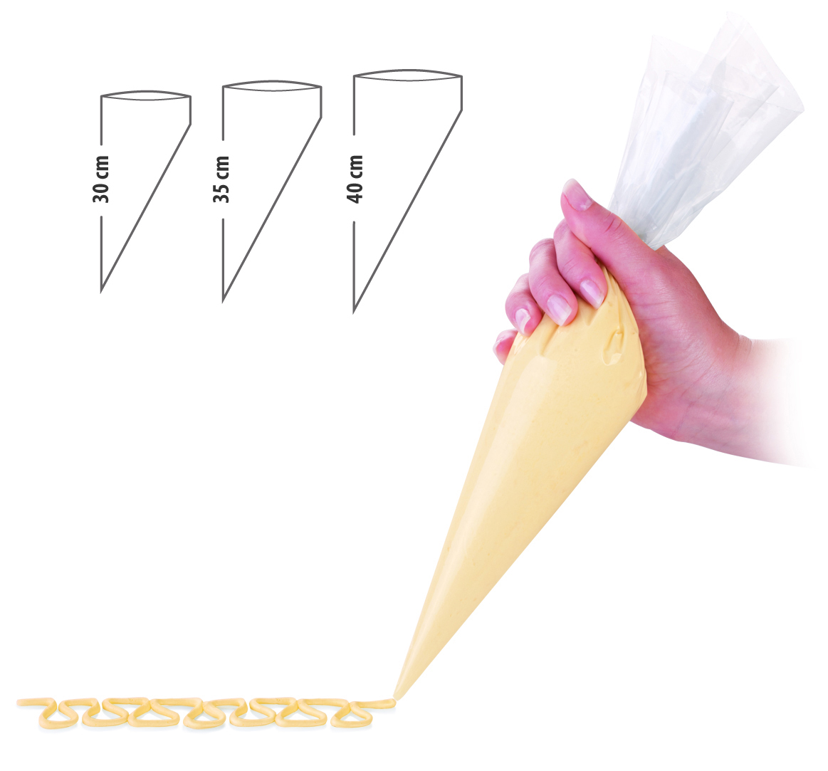 Sprautupokar 30 cm 10 stk.